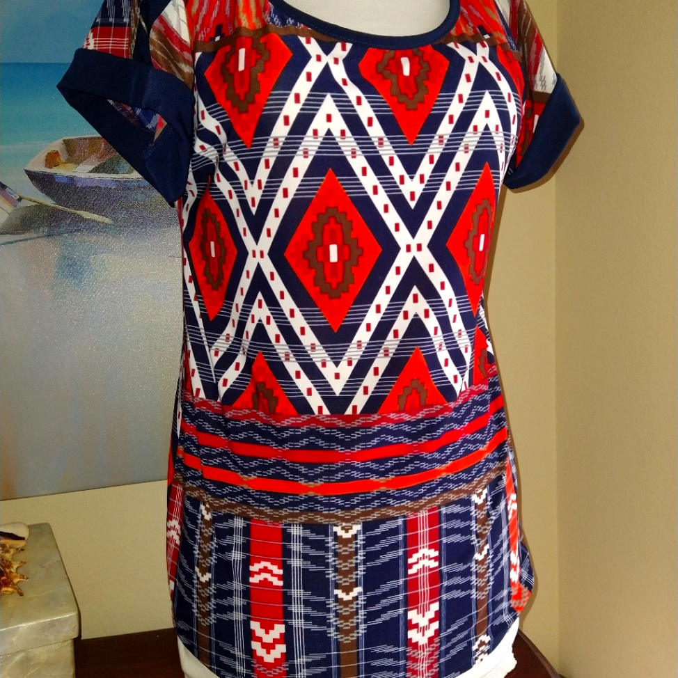 Epic Lavish Designer Aztec Boho Top Small